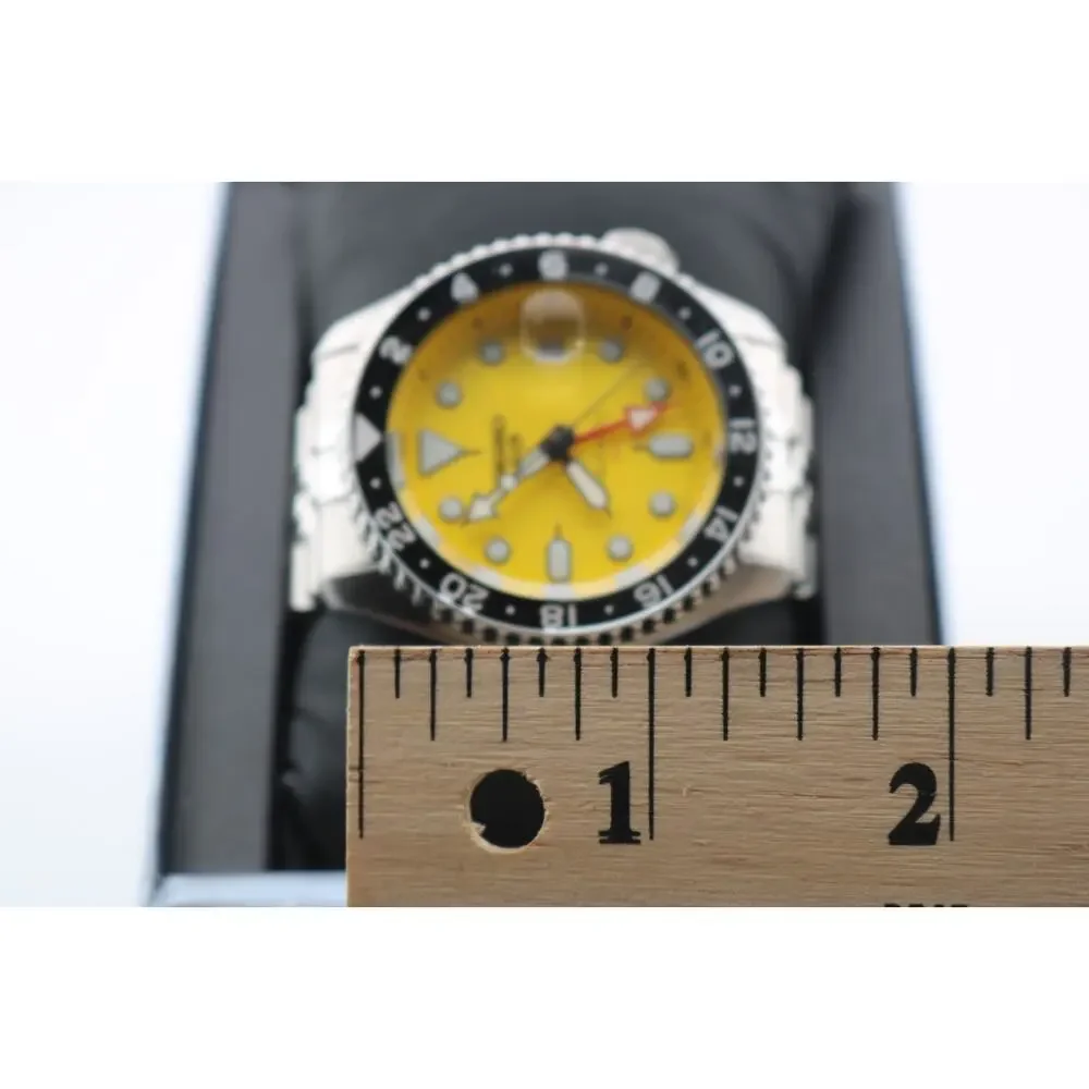 Seiko 5 Sport Automatic GMT Steel Band Yellow Dial Watch SSK017 Made In Japan